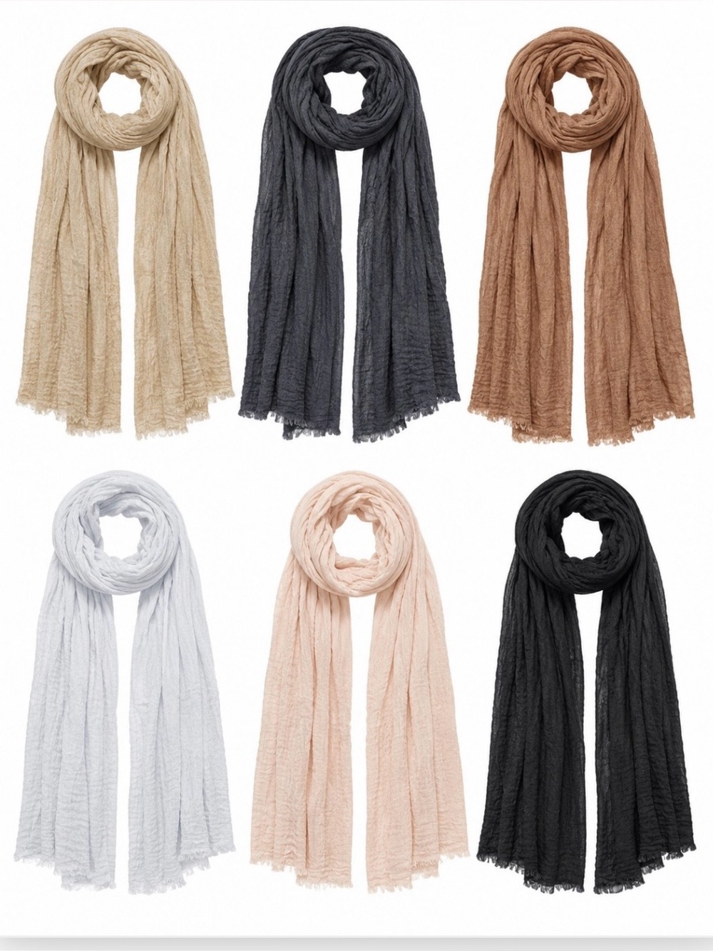 NEW! MANSHU Shawl and Wrap, Long Scarf, Big Head Scarf 6 PCS Women’s Soft